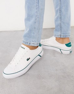Бело-зеленые кроссовки Lacoste-Белый