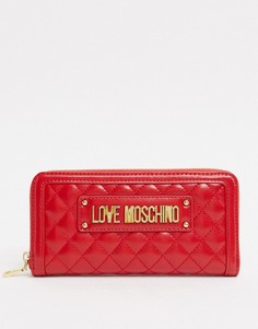 Большой стеганый кошелек красного цвета Love Moschino-Красный