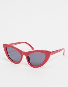 Красные солнцезащитные очки "кошачий глаз" Noisy May-Красный