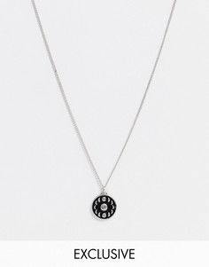 Серебристая цепочка с эмалированной подвеской Reclaimed Vintage inspired-Серебряный