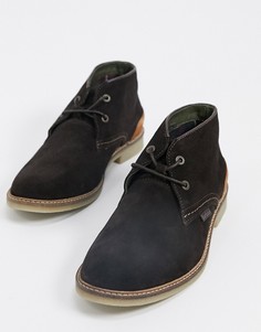 Темно-коричневые замшевые ботинки Barbour-Коричневый