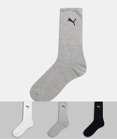 6 пар спортивных носков серого, белого и черного цвета Puma-Мульти