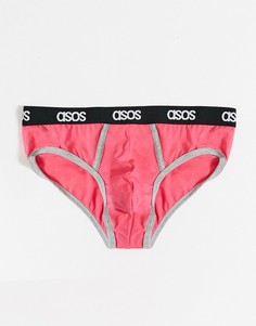 Ярко-розовые трусы с контрастным кантом и поясом ASOS DESIGN-Розовый