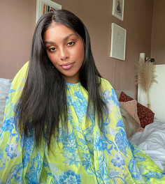 Желтое oversized-платье макси с цветочным принтом ASOS EDITION Curve-Мульти