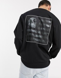 Черный свитшот с принтом на спине Carhartt WIP