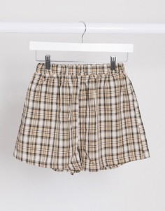 Бежевые шорты в клетку Heartbreak-Бежевый