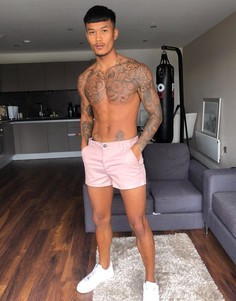 Розовые узкие шорты чиносы ASOS DESIGN-Розовый