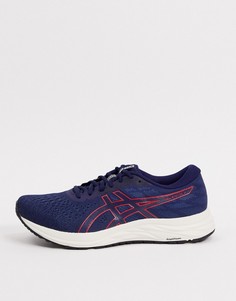Темно-синие кроссовки с красной отделкой Asics Running Gel-Excite 7-Темно-синий