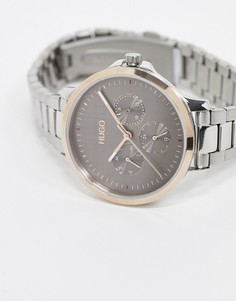 Двуцветные серебристые часы Hugo Boss-Серебряный