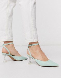 Туфли на каблуке мятного цвета ASOS DESIGN-Зеленый