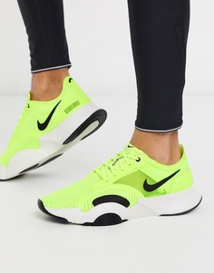 Неоново-зеленые кроссовки Nike Training SuperRep Go-Зеленый