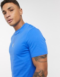 Синяя футболка из органического хлопка с круглым вырезом ASOS DESIGN-Синий