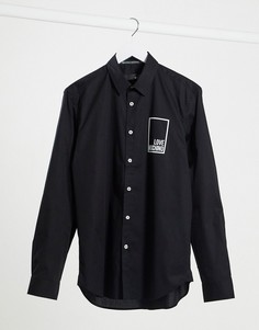 Рубашка с длинными рукавами и логотипом Love Moschino-Черный