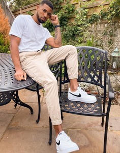 Бежевые зауженные джоггеры-чиносы ASOS DESIGN-Бежевый