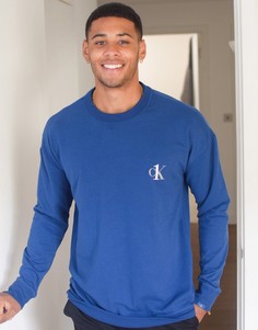 Синий свитшот от комплекта одежды для дома с логотипом Calvin Klein CK One