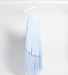 Мягкое ярусное платье миди на бретельках ASOS DESIGN Maternity-Синий