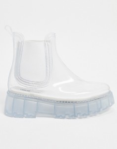 Прозрачные резиновые ботинки челси на массивной подошве ASOS DESIGN-Очистить