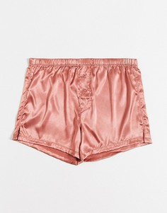 Светло-розовые атласные тканые боксеры ASOS DESIGN-Розовый