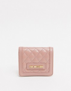 Розовый стеганый кошелек Love Moschino
