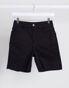 Черные джинсовые шорты скинни с завышенной талией ASOS DESIGN-Черный