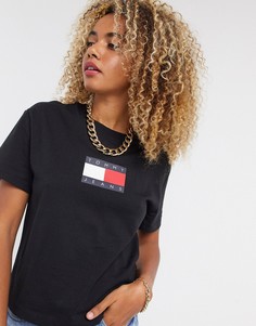 Черный футболка с логотипом Tommy Jeans