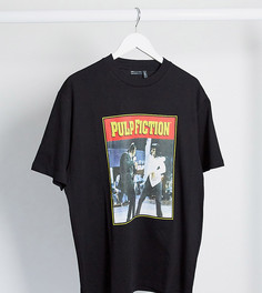 Свободная футболка с крупным принтом "Pulp Fiction" ASOS DESIGN Tall-Черный