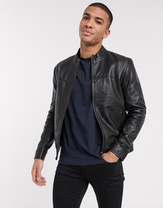 Кожаная куртка Barneys Originals-Черный