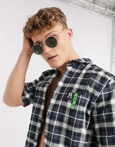 Черная рубашка в клетку с короткими рукавами Diesel-Черный