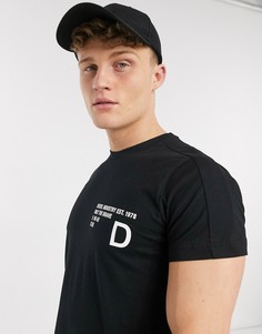 Черная футболка с логотипом Diesel-Черный