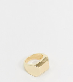 Эксклюзивное золотистое кольцо-печатка DesignB London-Золотой