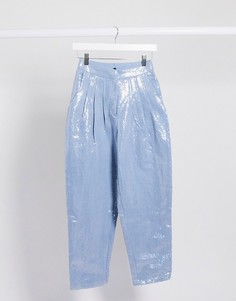 Брюки-сигареты с пайетками от комплекта Sister Jane-Синий