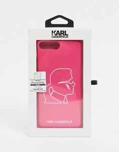 Розовый чехол для iPhone 8 с логотипом Karl Lagerfeld Kameo