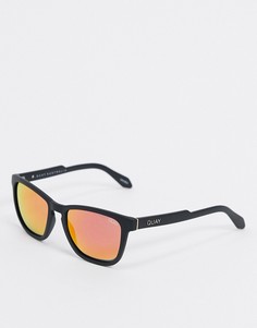 Черные солнцезащитные очки с оранжевыми стеклами Quay Australia-Оранжевый