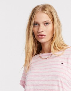 Розовая футболка в полоску с круглым вырезом Tommy Hilfiger-Розовый