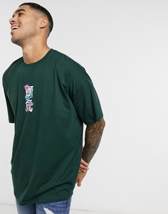 Футболка oversized с принтом на груди ASOS DESIGN-Черный