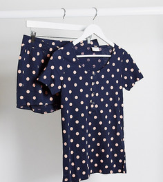 Темно-синяя пижама для кормления в горошек Mamalicious Maternity-Мульти Mama.Licious