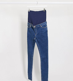 Джинсы скинни с посадкой над животом ASOS DESIGN Maternity Tall Ridley-Синий