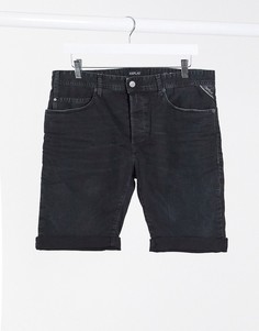 Черные джинсовые шорты Replay-Черный