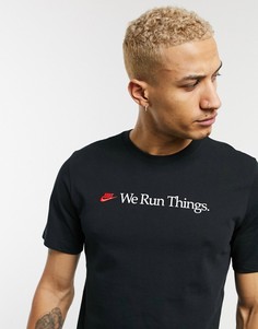 Черная футболка с принтом "We Run Things" Nike-Черный