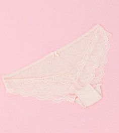 Розовые трусы с кружевом Ivory Rose Curve-Розовый