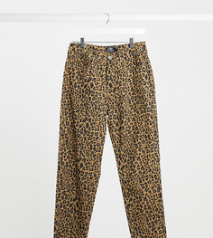 Джинсы в винтажном стиле с леопардовым принтом One Above Another-Мульти