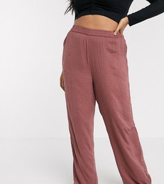 Атласные брюки Vero Moda Curve-Розовый
