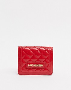 Красный стеганый кошелек Love Moschino