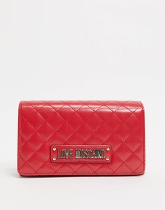 Красная стеганая сумка через плечо с цепочкой Love Moschino-Красный