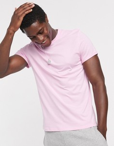 Розовая футболка с отворотами на рукавах ASOS DESIGN-Розовый