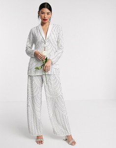 Брюки от костюма с отделкой Beauut Bridal-Белый