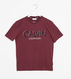 Бордовая футболка с логотипом Calvin Klein эксклюзивно для ASOS-Красный
