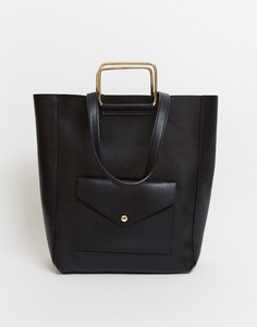 Черная сумка-тоут с наружным карманом Glamorous-Черный