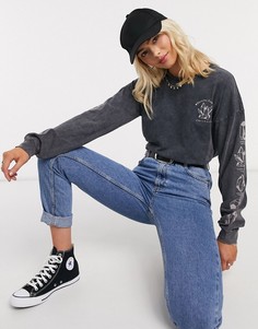 Лонгслив с принтом кристаллов ASOS DESIGN-Серый
