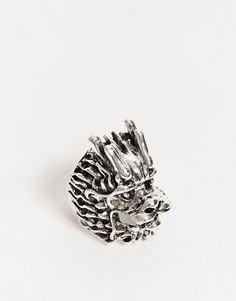 Серебристое кольцо с драконом DesignB-Серебряный